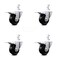 Service Caster 3.5 Inch Soft Rubber Swivel 7/8 Inch Square Stem Caster Set Total Lock Brake SCC SCC-SQTTL20S3514-SRS-78-4 - alternate 1